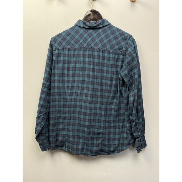 Eddie Bauer Flannel Shirt Womens Large Classic Fit Green Button Up Casual - Picture 2 of 6